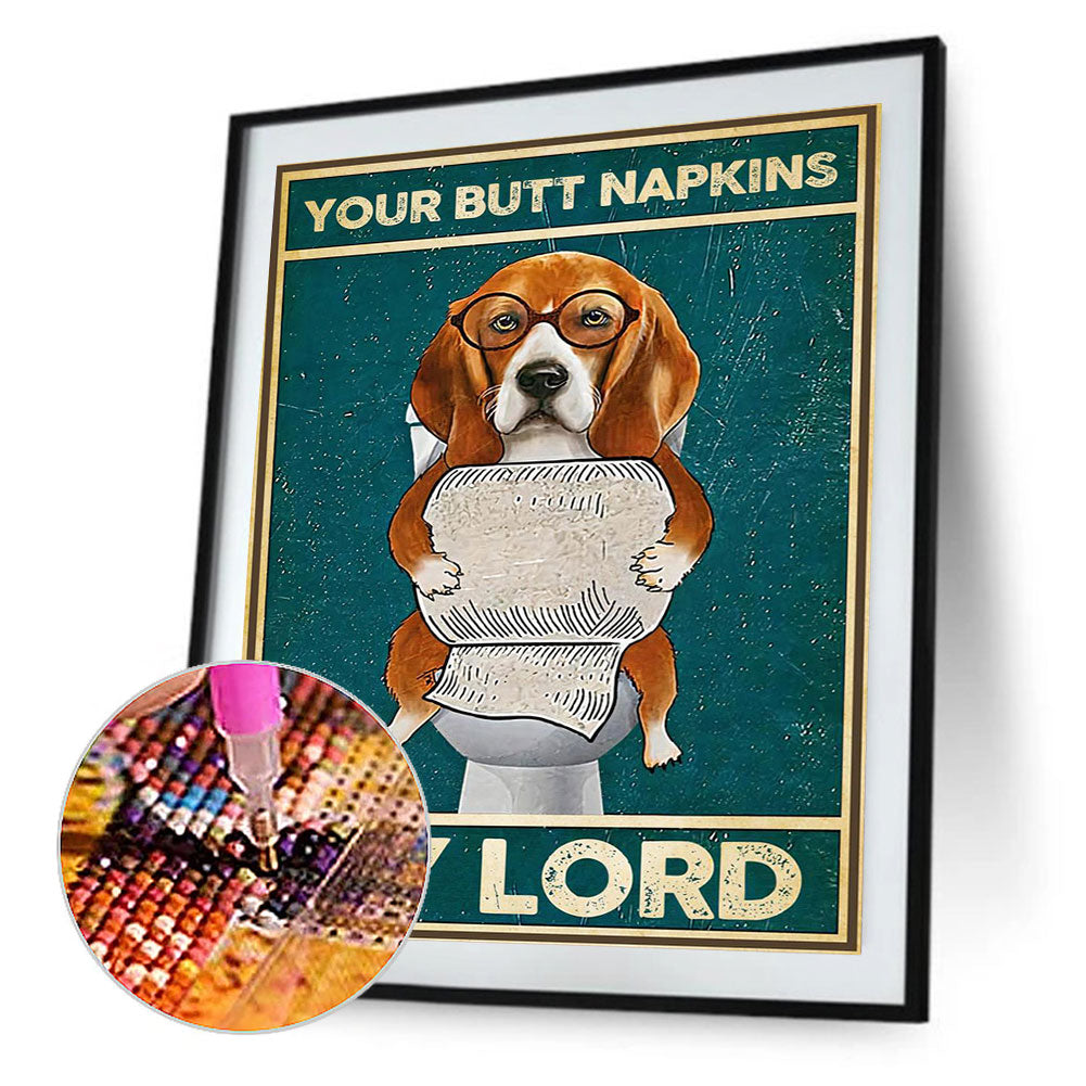 Toilet Paper Dog - Full Round Drill Diamond Painting 30*40CM