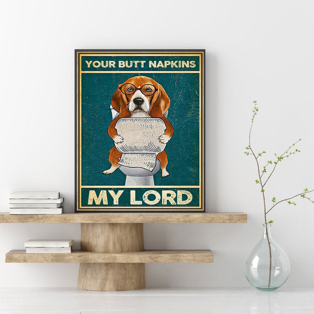 Toilet Paper Dog - Full Round Drill Diamond Painting 30*40CM