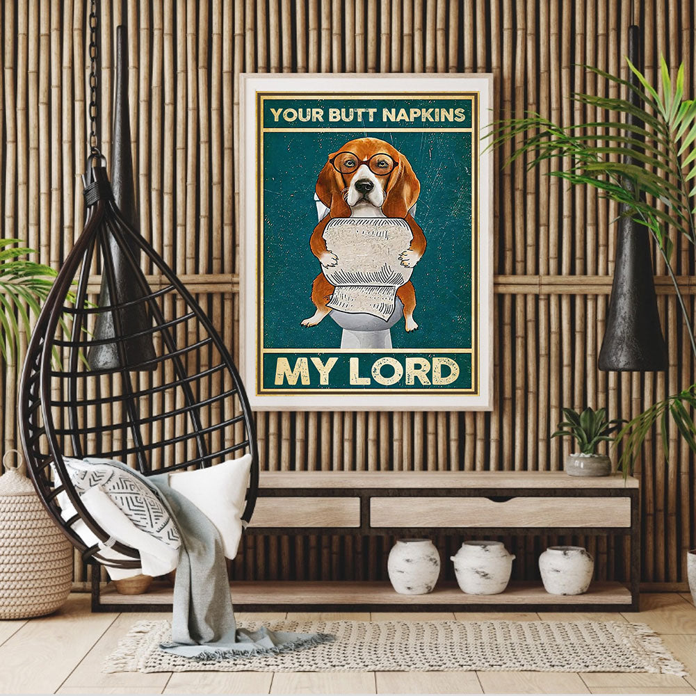 Toilet Paper Dog - Full Round Drill Diamond Painting 30*40CM