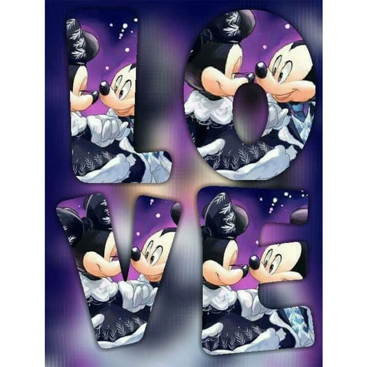 Mickey Mouse Love - Full Round Drill Diamond Painting 40*50CM