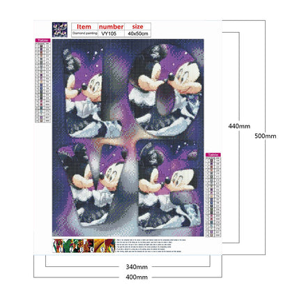 Mickey Mouse Love - Full Round Drill Diamond Painting 40*50CM