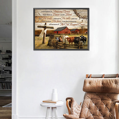 Farm Animals Calligraphy And Painting - Full Round Drill Diamond Painting 50*40CM