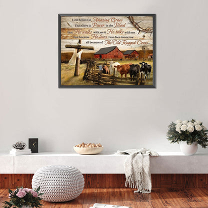 Farm Animals Calligraphy And Painting - Full Round Drill Diamond Painting 50*40CM