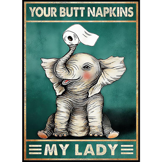 Elephant Handing A Tissue - 11CT Stamped Cross Stitch 40*55CM