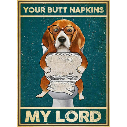 Dog On Toilet - 11CT Stamped Cross Stitch 40*55CM