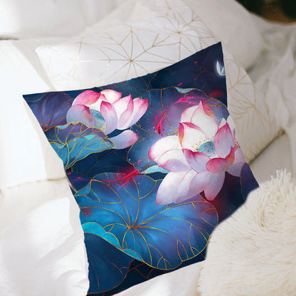 Cross Stitch Pillow Case 11CT Flower Stamped DIY Embroidery Kits Pillowcase