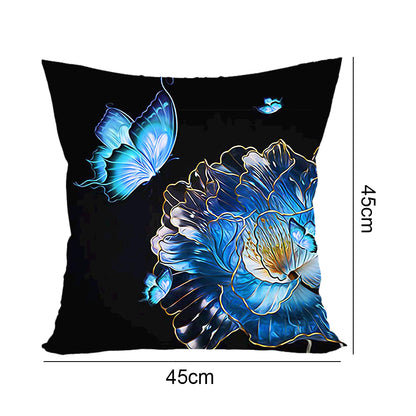Cross Stitch Pillow Case 11CT Flower Stamped DIY Embroidery Kits Pillowcase