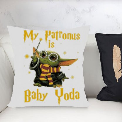 Cross Stitch Pillow Case 11CT Yoda Stamped DIY Embroidery Printed Cover