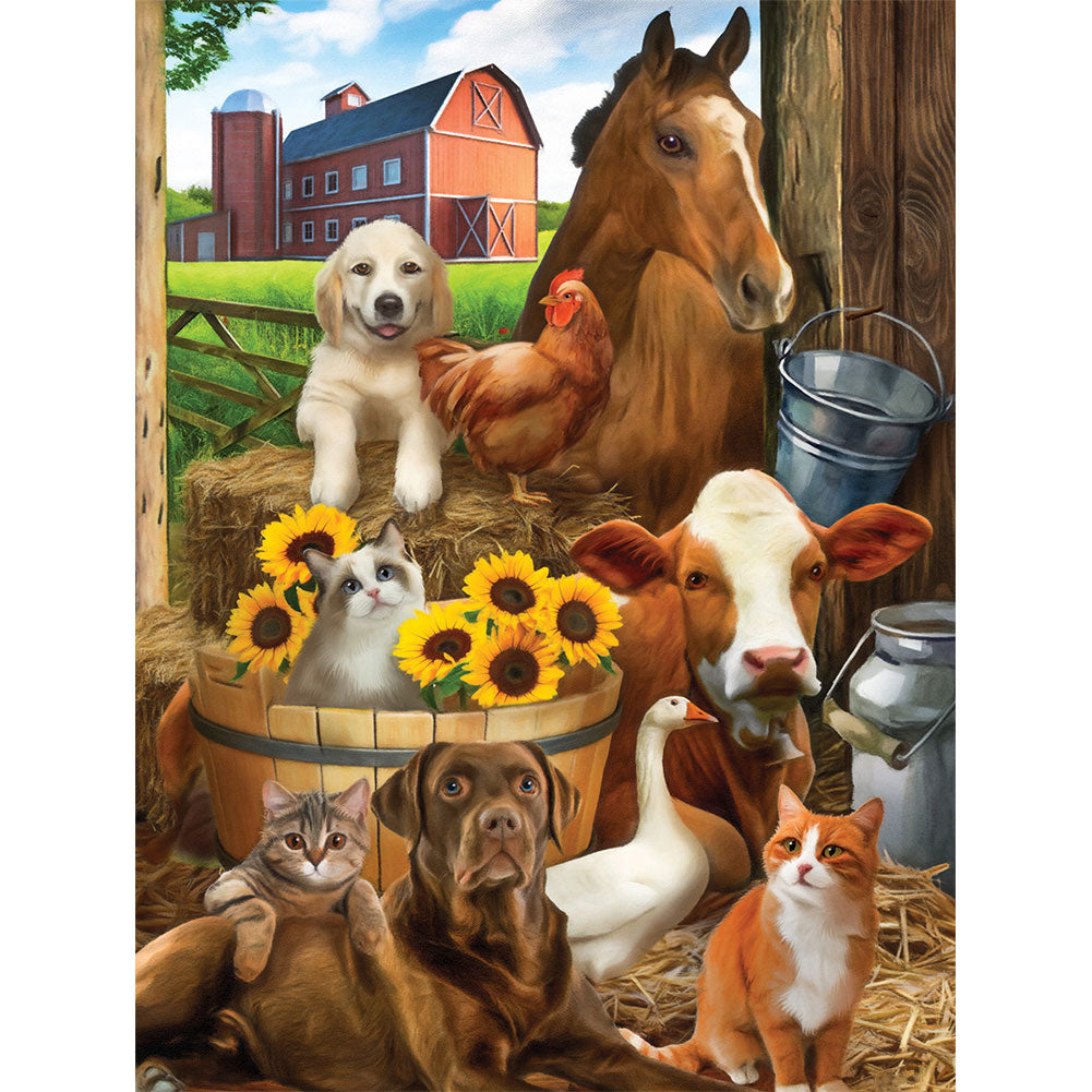 Farm Cows And Horses - Full Round Drill Diamond Painting 30*40CM