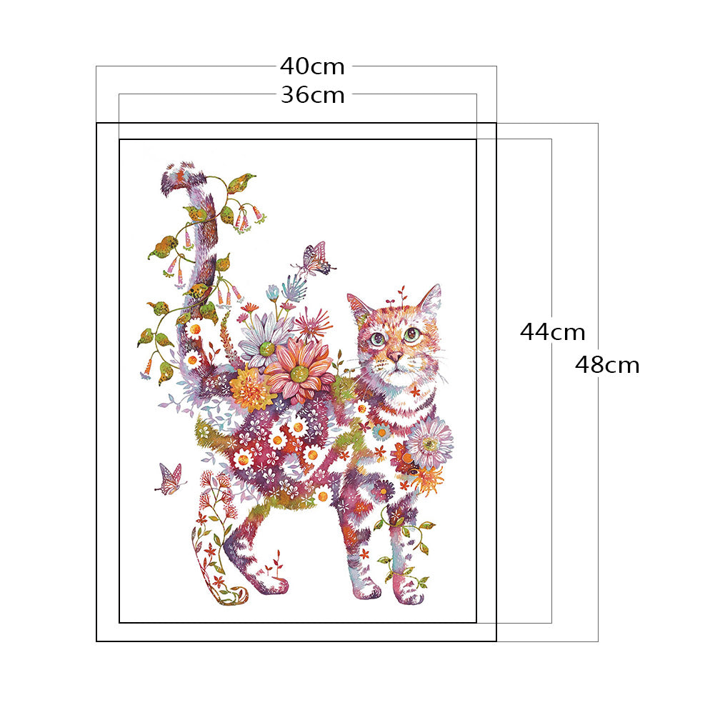 Focused Cat - 11CT Counted Cross Stitch 40*48CM