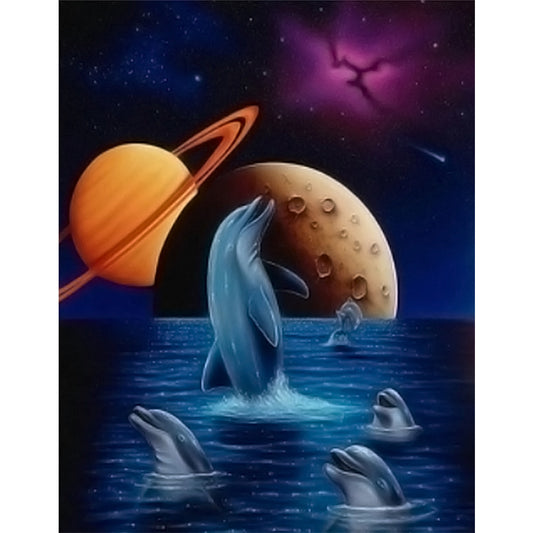 Dolphin - Full Square Drill Diamond Painting 30X40CM