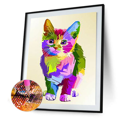 Colorful Cat - Full Square Drill Diamond Painting 30*40CM