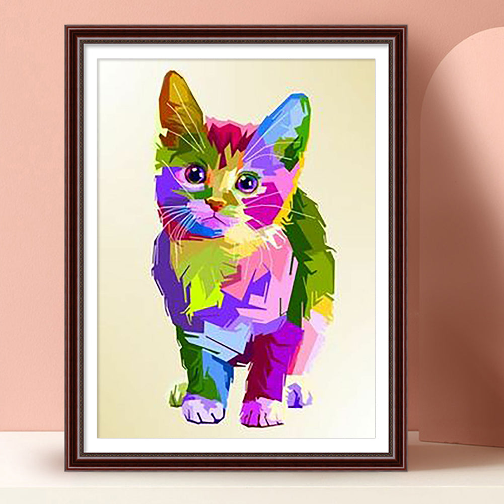 Colorful Cat - Full Square Drill Diamond Painting 30*40CM