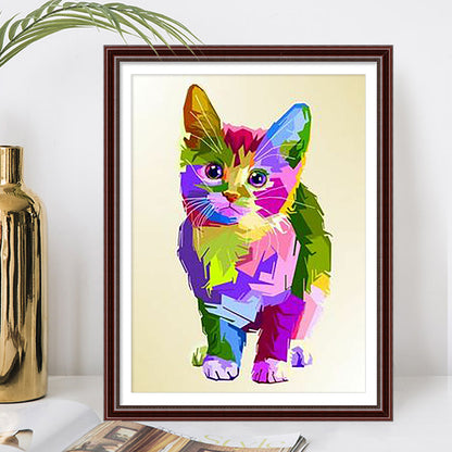 Colorful Cat - Full Square Drill Diamond Painting 30*40CM