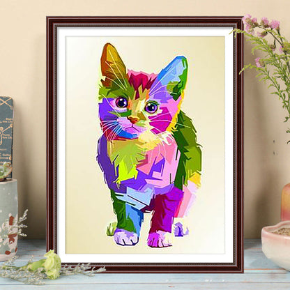 Colorful Cat - Full Square Drill Diamond Painting 30*40CM