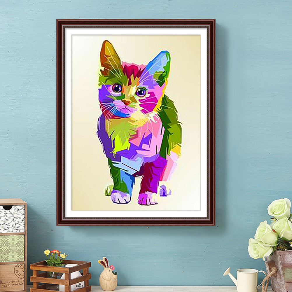 Colorful Cat - Full Square Drill Diamond Painting 30*40CM