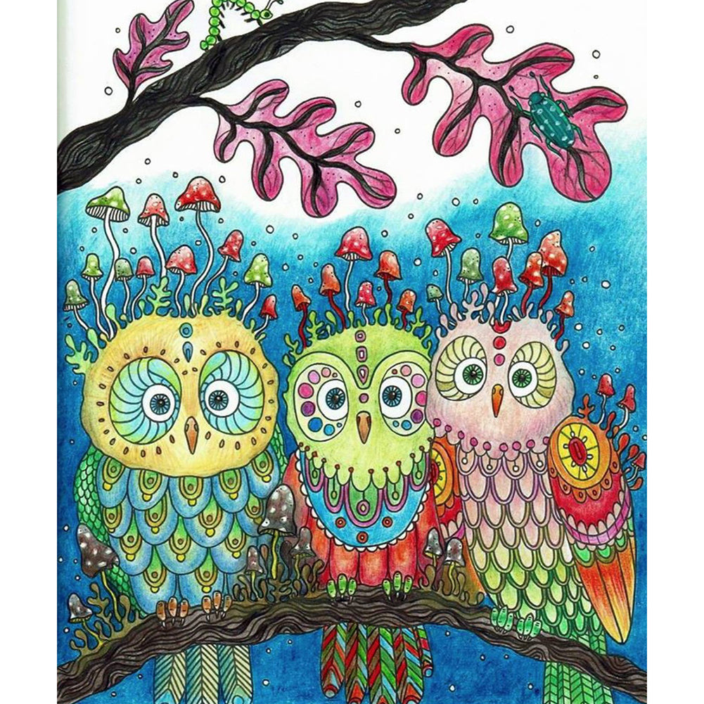 Owl - Full Square Drill Diamond Painting 30*40CM