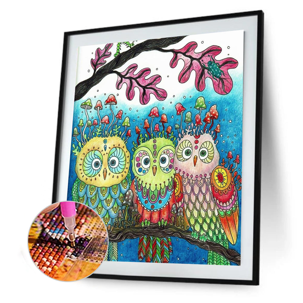 Owl - Full Square Drill Diamond Painting 30*40CM