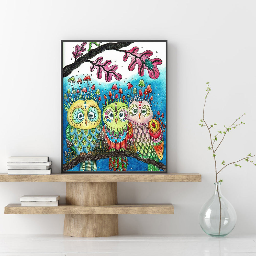 Owl - Full Square Drill Diamond Painting 30*40CM