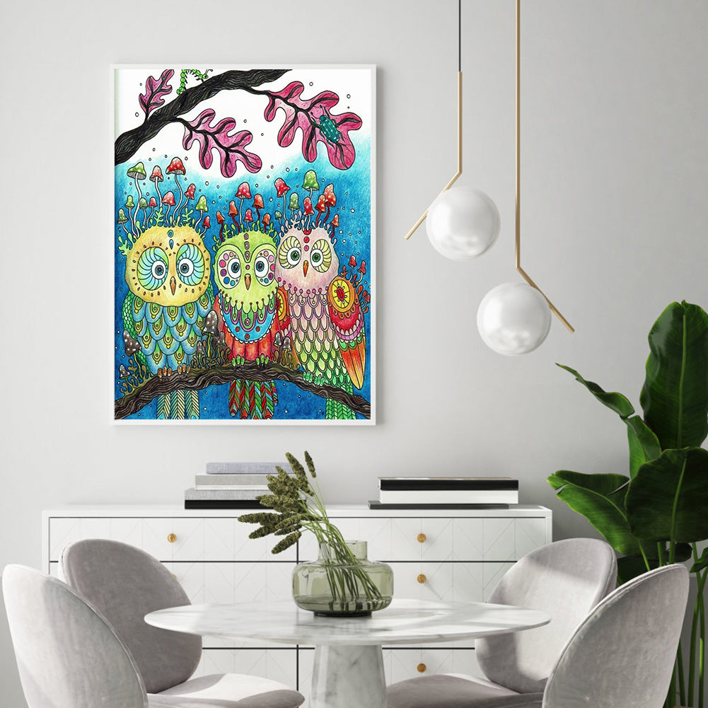 Owl - Full Square Drill Diamond Painting 30*40CM