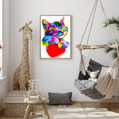 Colorful Cat - Full Square Drill Diamond Painting 30*40CM