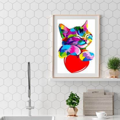 Colorful Cat - Full Square Drill Diamond Painting 30*40CM