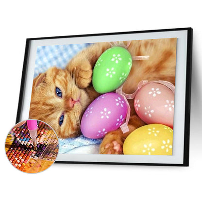 Easter Egg Cat - Full Square Drill Diamond Painting 30*40CM