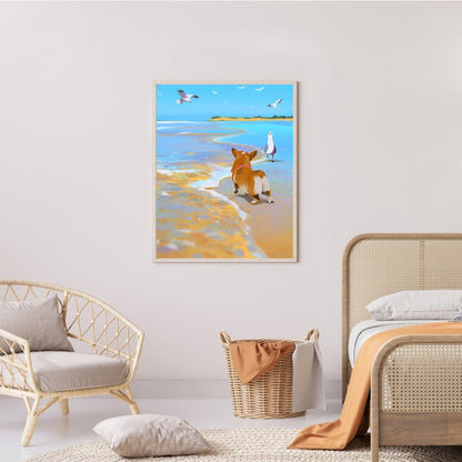 Corgi By The Sea - Full Square Drill Diamond Painting 30*40CM