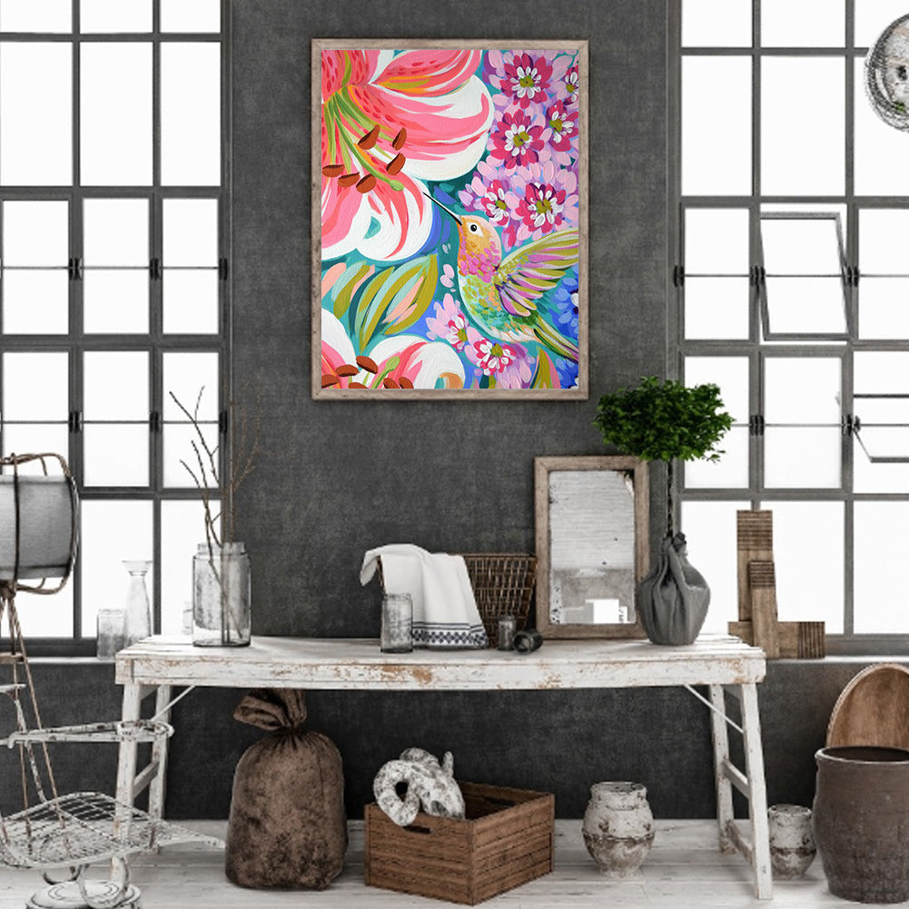 Hummingbirds Gather Honey - Full Square Drill Diamond Painting 40*50CM