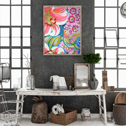 Hummingbirds Gather Honey - Full Square Drill Diamond Painting 40*50CM