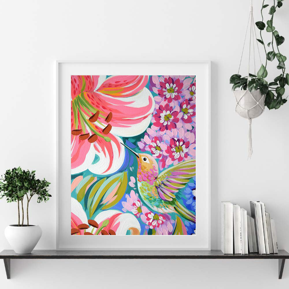 Hummingbirds Gather Honey - Full Square Drill Diamond Painting 40*50CM