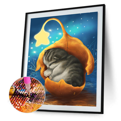 Leaves Cat - Full Square Drill Diamond Painting 30*40CM