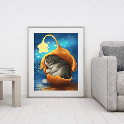 Leaves Cat - Full Square Drill Diamond Painting 30*40CM