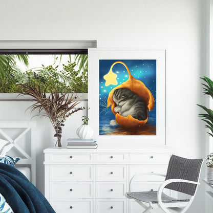 Leaves Cat - Full Square Drill Diamond Painting 30*40CM