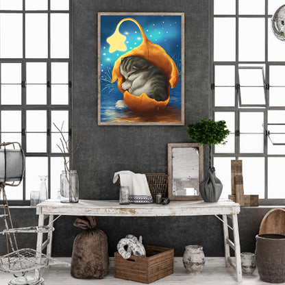 Leaves Cat - Full Square Drill Diamond Painting 30*40CM