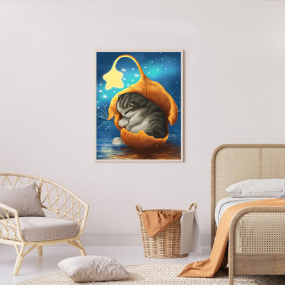 Leaves Cat - Full Square Drill Diamond Painting 30*40CM