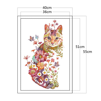 Cat - 11CT Counted Cross Stitch 40*55CM