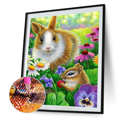 Squirrel And Rabbit - Full Square Drill Diamond Painting 30*40CM