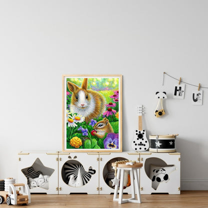 Squirrel And Rabbit - Full Square Drill Diamond Painting 30*40CM