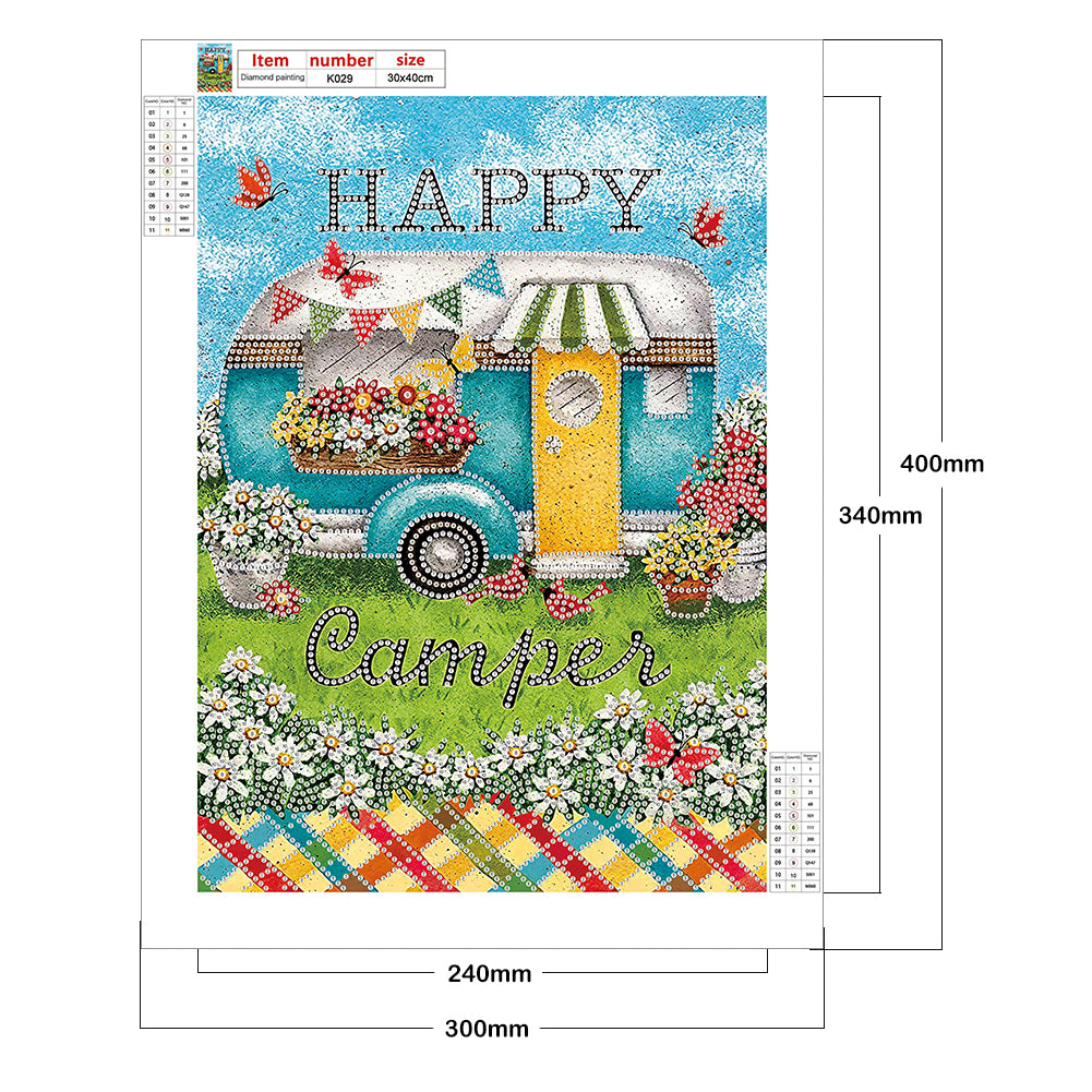 Outdoor Flower Cart - Special Shaped Drill Diamond Paiting 30*40CM