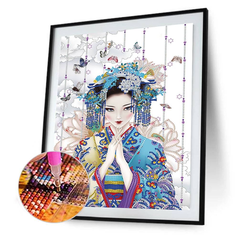 Geisha Girl - Special Shaped Drill Diamond Paiting 30*40CM