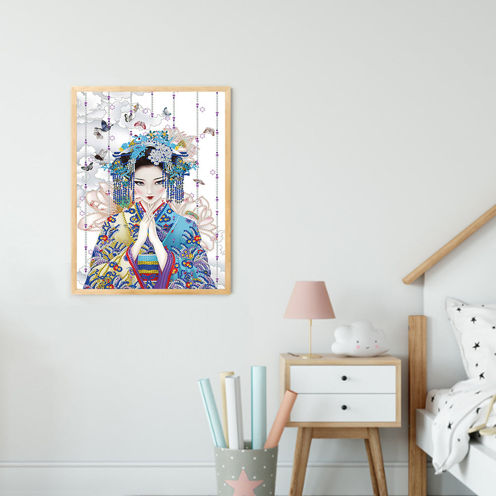 Geisha Girl - Special Shaped Drill Diamond Paiting 30*40CM