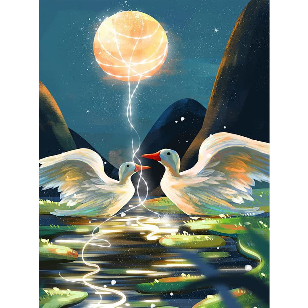 Swan - Full Round Drill Diamond Painting 30*40CM