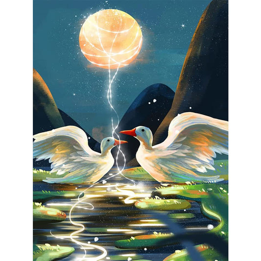 Swan - Full Round Drill Diamond Painting 30*40CM