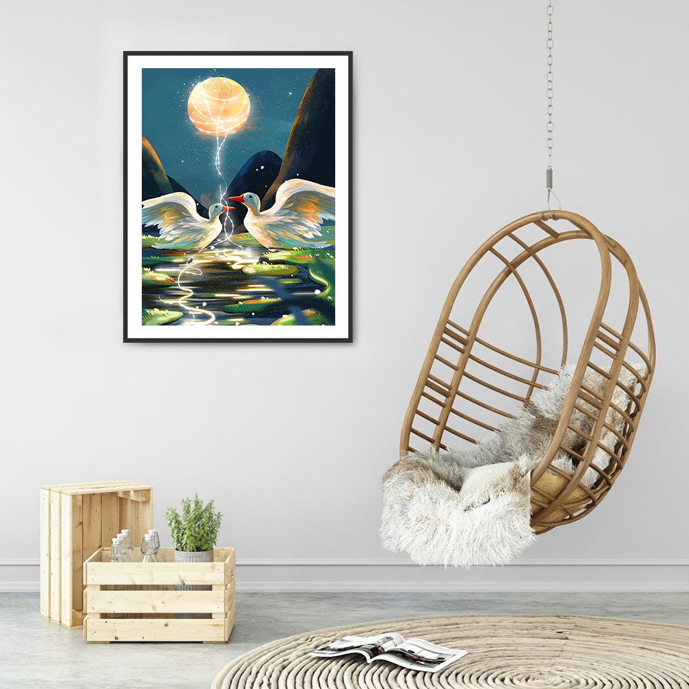 Swan - Full Round Drill Diamond Painting 30*40CM