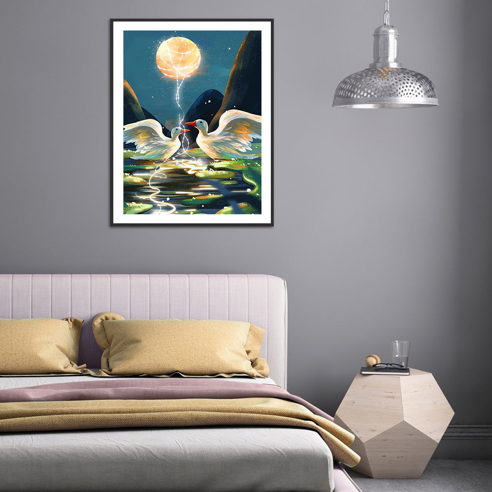 Swan - Full Round Drill Diamond Painting 30*40CM