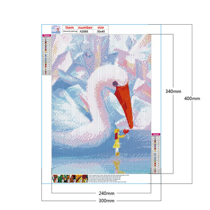 Swan - Full Round Drill Diamond Painting 30*40CM
