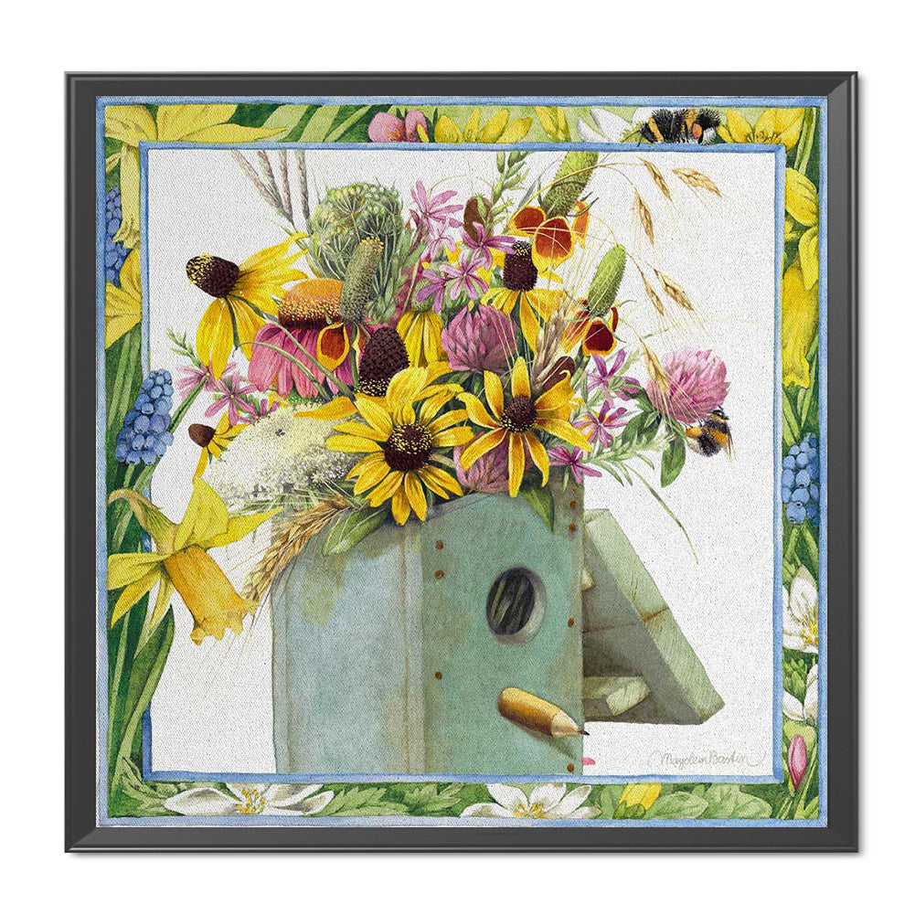 Vase In Frame - 11CT Stamped Cross Stitch 50*50CM