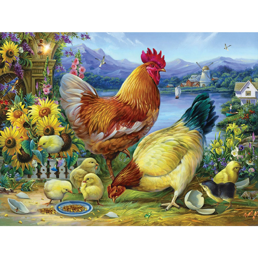 Rooster - 11CT Stamped Cross Stitch 50*40CM