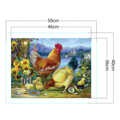 Rooster - 11CT Stamped Cross Stitch 50*40CM